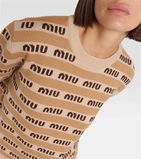 miu miu haute laine intarsia|Miu Miu.